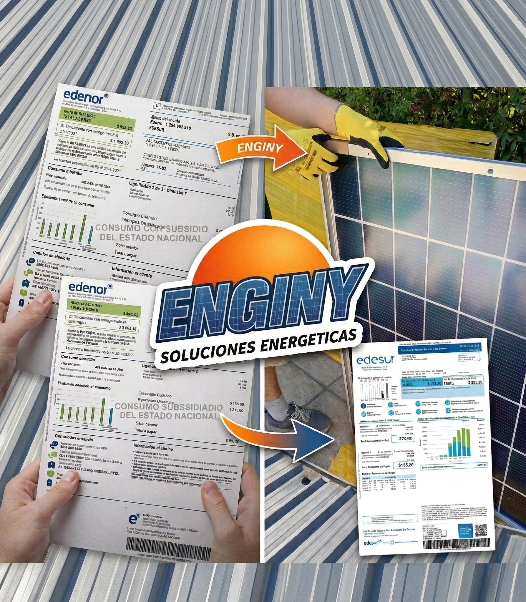 Instalación de paneles solares para reduccion de facturas de luz por Enginy Soluciones